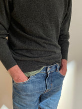 Load image into Gallery viewer, Mens Lambswool Crew Neck – Charcoal