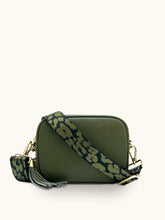 Load image into Gallery viewer, Tassel Bag Olive Cheetah Strap