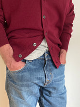 Load image into Gallery viewer, Mens Lambswool Cardigan – Bordeaux