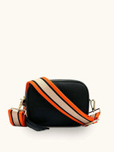 Load image into Gallery viewer, Tassel Bag Black Orange Tan Strap