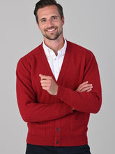 Load image into Gallery viewer, Mens Lambswool Cardigan – Poppy Melange