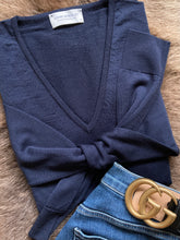 Load image into Gallery viewer, Ladies John Smedley Merino V-Neck - Midnight