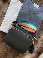 Load image into Gallery viewer, Tassel Bag Black Rainbow Strap