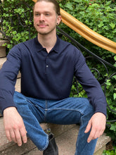 Load image into Gallery viewer, Mens John Smedley Merino Shirt Neck – Midnight