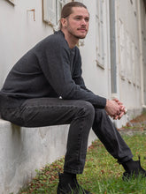 Load image into Gallery viewer, Mens Lambswool Crew Neck – Charcoal