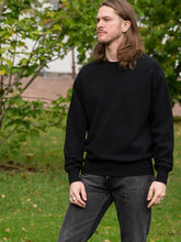 Load image into Gallery viewer, Mens Lambswool Crew Neck – Black