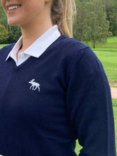 Load image into Gallery viewer, Elg Ladies Lambswool V-Neck - Navy