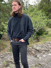 Load image into Gallery viewer, Mens Lambswool Cardigan – Charcoal