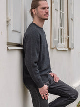 Load image into Gallery viewer, Mens Lambswool Crew Neck – Charcoal
