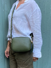 Load image into Gallery viewer, Tassel Bag Olive Cheetah Strap