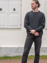 Load image into Gallery viewer, Mens Lambswool Crew Neck – Charcoal