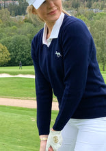 Load image into Gallery viewer, Elg Ladies Lambswool V-Neck - Navy