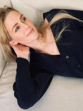 Load image into Gallery viewer, Mens Lambswool Cardigan – Navy