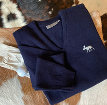 Load image into Gallery viewer, Elg Ladies Lambswool V-Neck - Navy