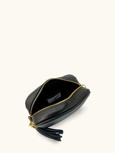 Load image into Gallery viewer, Tassel Bag Black Orange Tan Strap