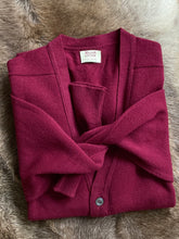 Load image into Gallery viewer, Mens Lambswool Cardigan – Bordeaux