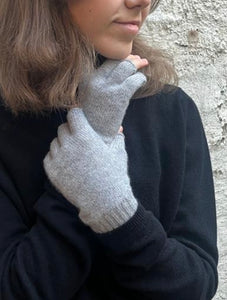 Cashmere Fingerless Gloves - Silver