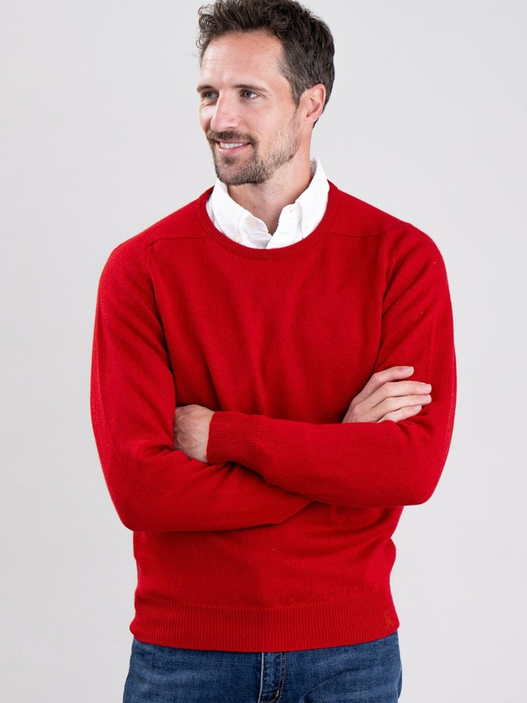 Mens Lambswool Crew Neck – Chianti