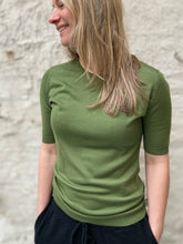 Load image into Gallery viewer, John Smedley Ladies Merino Round Neck Short Sleeve- Verdant Green