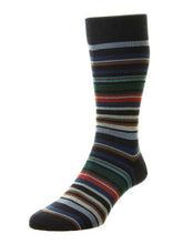 Load image into Gallery viewer, Pantherella Superfine Stripe Navy
