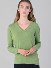 Load image into Gallery viewer, Ladies Cashmere V-Neck - Foliage