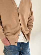 Load image into Gallery viewer, Mens Lambswool Cardigan – Camel