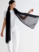 Load image into Gallery viewer, BeggxCo Cashmere Wispy Scarf - Black