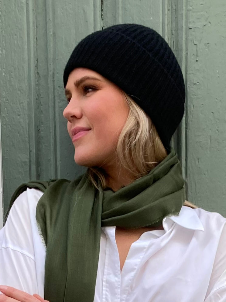 BeggxCo Cashmere Wispy Scarf - Army