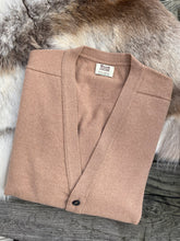 Load image into Gallery viewer, Mens Lambswool Cardigan – Camel