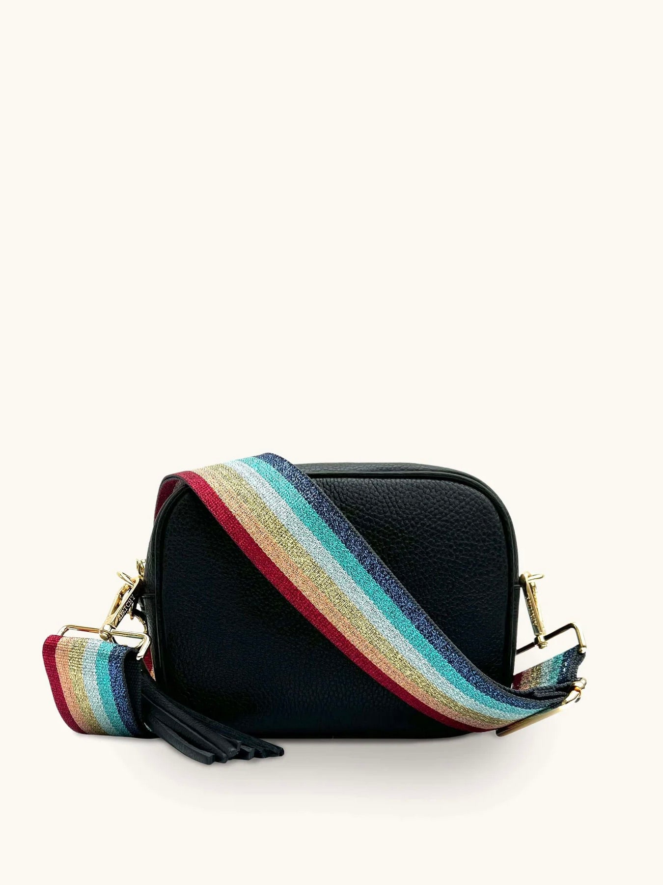 Tassel Bag Black Rainbow Strap