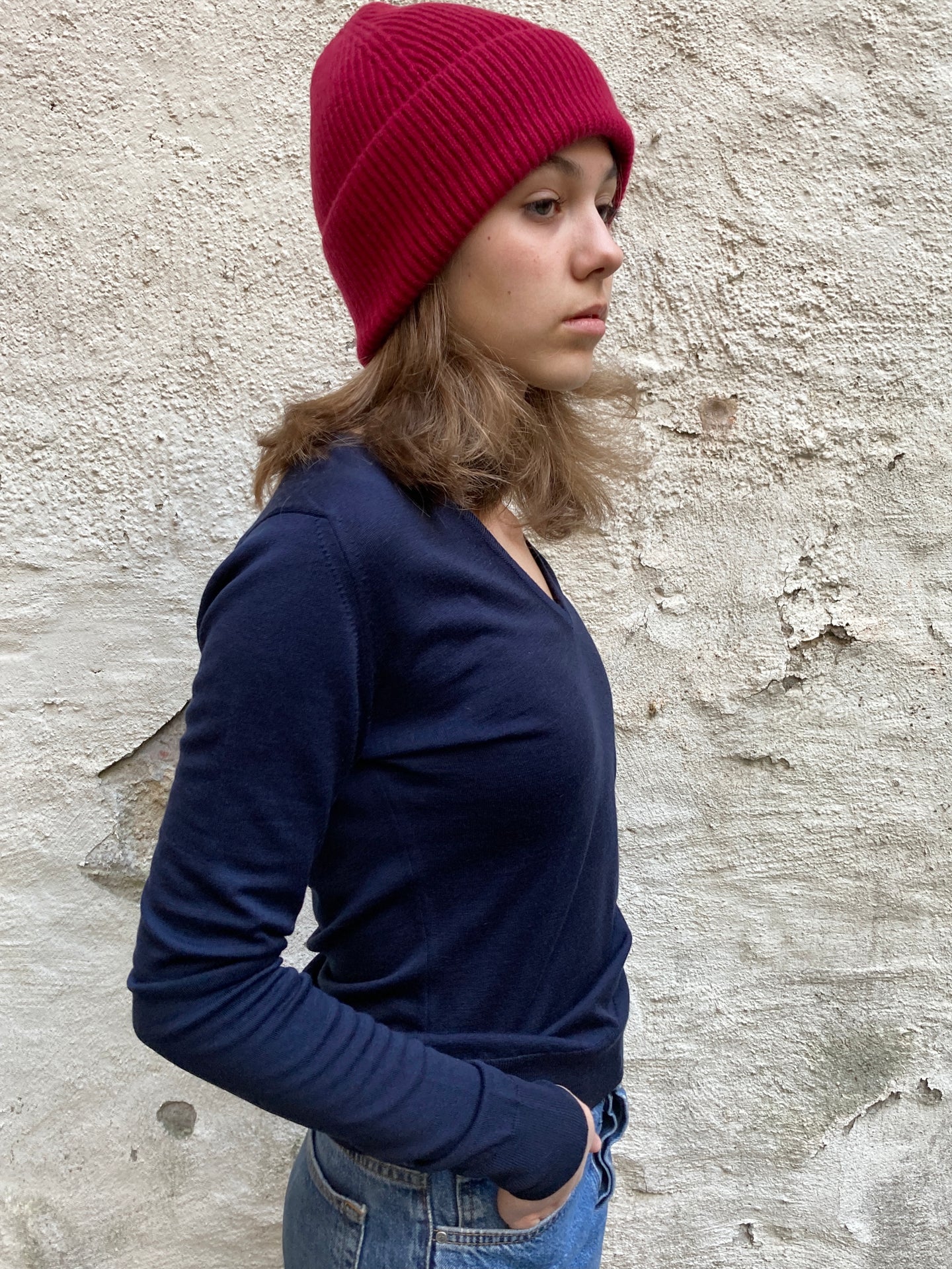 House of Scotland Cashmere Beanie Ladybird Red