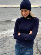 Load image into Gallery viewer, Ladies Cashmere Roll Collar - Navy
