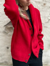 Load image into Gallery viewer, Yacht Rib Cardigan - Collegiate Red