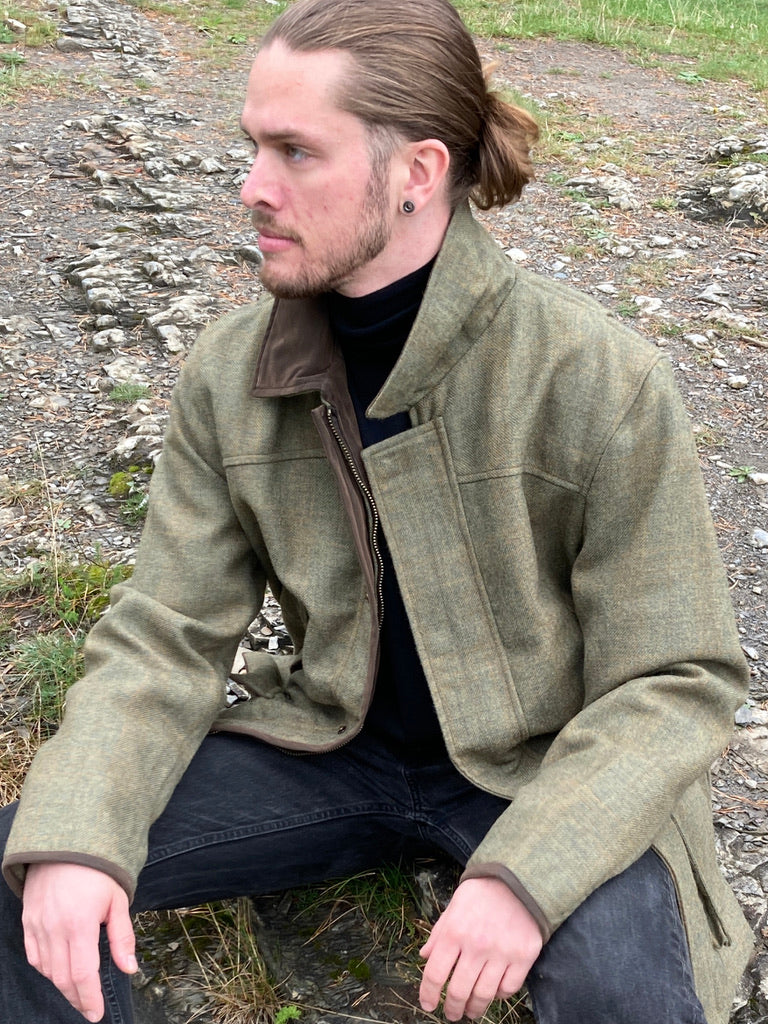 Hoggs of Fife Tweed Shooting Jacket Pale Green