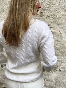 Ladies Cashmere Cable - White Undyed