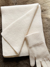 Load image into Gallery viewer, Knitted Cashmere Scarf - White Undyed