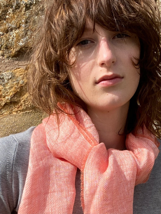 Linen Scarf - Nectarine