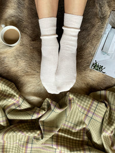 William Lockie Cashmere Socks - White Undyed