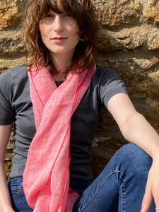 Linen Scarf - Coral