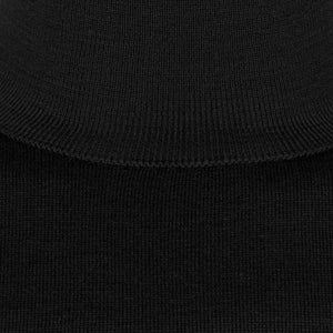 Mens John Smedley Merino Roll Collar – Black
